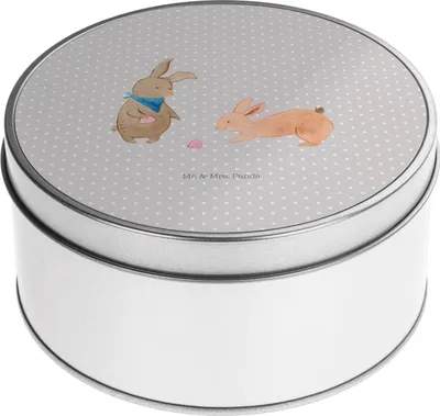 Produktbild von Mr. & Mrs. Panda Blechbüchse Hasen Muschel - Grau Pastell - Geschenk, Urlaub, BFF, zuckerdose, Keksdose, Meer, keksdosen, Metallbox, Bruder, Vorratsdosen, Ferien