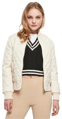 Produktbild von Urban Classics Women's Ladies Diamond Quilt Nylon Jacket Jacke, whitesand, M