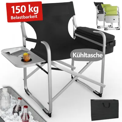 Produktbild von ONBEST Campingstuhl | mit 16L Kühltasche | Seitentisch | 150 kg | Getränkehalter | Oxford 600D*300D Gewebe