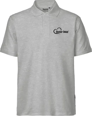 Produktbild von Huuraa Herren Polo Shirt Bester Onkel Herz 3XL Sport Grey Bio Baumwolle Fairtrade Poloshirt Geschenkidee