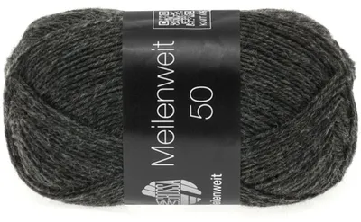 Produktbild von Lana Grossa MEILENWEIT 50 g UNI 4-fach Sockenwolle mit 80 % Schurwolle 210 m Farbe 1105 - Anthrazit