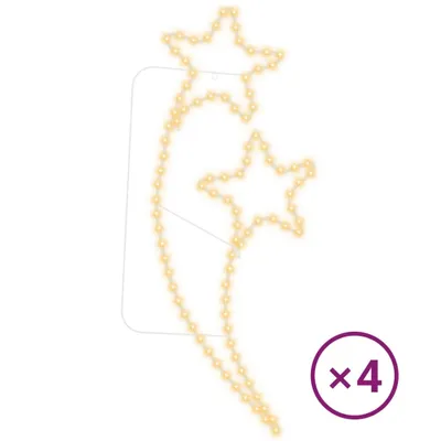 Immagine prodotto di vidaXL Catene luminose, 4 pezzi, a forma di stella, bianco caldo, 125,5 x 53 x 4,5 cm