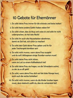 Produktbild von vianmo Holzschild 40x30 cm 10 Gebote für Ehemänner