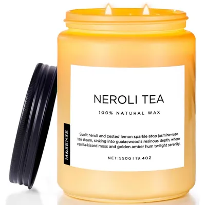 Produktbild von Duftkerze NeroliTee 550g 110h 2-Docht Sojawachs Blumenduft Hocharomatisch