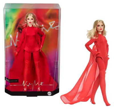 Immagine prodotto di Barbie: bambola da collezione di Kylie Minogue con tuta rossa