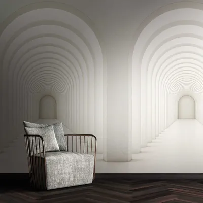 Produktbild von Profhome 382821-GU Fotovliestapete Architektur matt weiß grau 1,59 m x 2,8 m