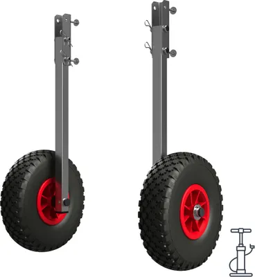 Produktbild von Heckräder Slipräder Schlauchbooträder Transporträder klappbar Edelstahl SUPROD ET260-LU, schwarz/rot