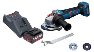 Obrázek produktu pro Akumulátorová úhlová bruska Bosch GWS 18V-11 PS 18 V 125 mm bezkartáčová + 1x akumulátor 4,0 Ah + nabíječka