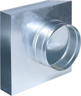Produktbild von Flachkanal Übergang 90°, 250 x 50 mm auf Ø 150 mm
