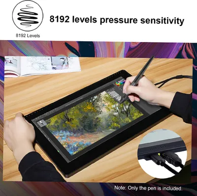 BOSTO Dobíjecí pero Digitální pero 8192 Úrovně přítlaku Stylus Pen s 20 ks hroty pera Držák pera pro BOSTO 13HD/16HD/16HDK/16HDT/22UX Grafický monitor Kreslicí tablet