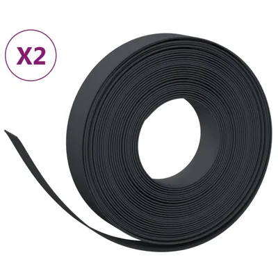 Produktbild von Rasenkanten 2 Stk. Schwarz 10 m 10 cm Polyethylen
