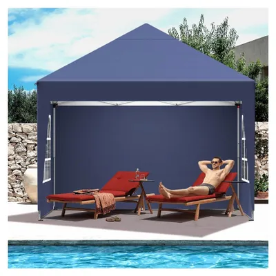 Produktbild von Gartenpavillon 3 x 3 m, Partyzelt mit 4 Seitenteilen, wasserdicht, UV 50+ Schutz, faltbar, höhenverstellbar, Pop-Up Pavillon für Feierlichkeiten, Hochzeit, Strand, Anthrazit