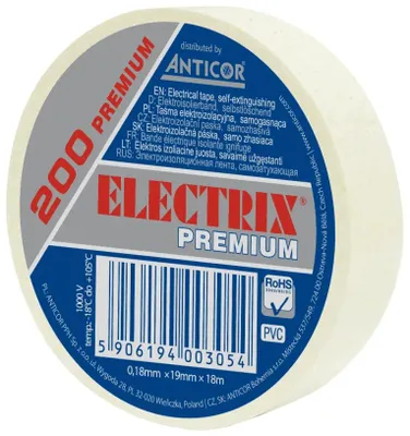 Image de 200 19X18 Ruban isolant 19MM 18M PVC Blanc Premium