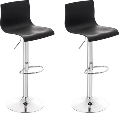 Produktbild von CLP 2er Set Barhocker Hover Kunststoff höhenverstellbar und drehbar schwarz