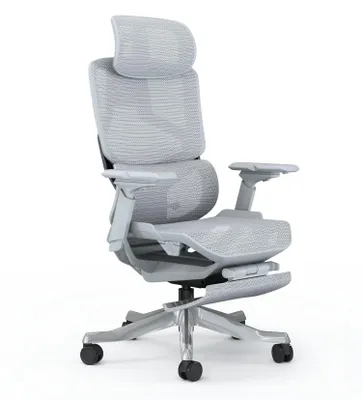 Produktbild von SKYLAND Bürostuhl Ergonomisch | Schreibtischstuhl Doppel-Lendenwirbelstütze & 6D Armlehnen | Netzstuhl 145 Grad Neigbar | Drehstuhl Home Office 120 kg Grau