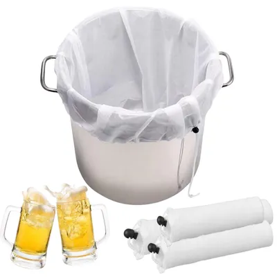 3 Filterbraubeutel mit Kordelzug, Nylon, 3 Größen