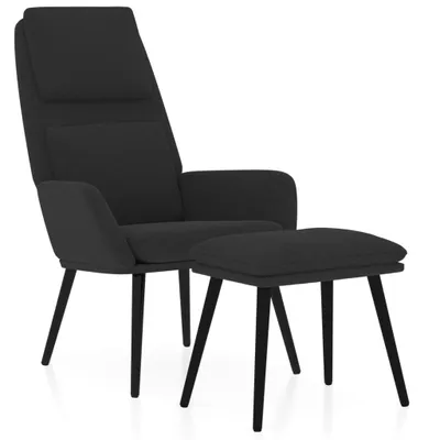 Obrázok produktu pre vidaXL Relax kreslo s taburetom Čierna látka