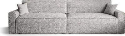Produktbild von Schlafsofa Alvito 2X BIS, Farbe: Hellgrau. Material: Bouclé. A: B: 312 cm, H: 85 cm, L: 94 cm,, Sofa mit Bettkasten und Schlaffunktion, Bettsofa, Schlafcouch, Sofa bed, Schlafsofa.