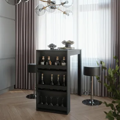 Obrázek produktu pro Stojací barový stůl se židlemi Vicco Repose Antracit 57 x 117 cm se 2 barovými stoličkami, Model 55721
