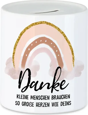 Produktbild von Danke Kleine Menschen Brauchen So Große Herzen Wie Deins Spardose Erzieherin Kindergarten Tagesmutter