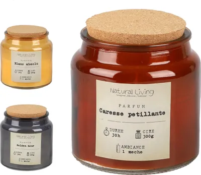 Produktbild von Natural Living 3er Set Duftkerze | Kerze im Apothekerglas / Glas