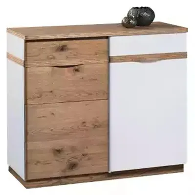 Obrázok produktu pre Komoda s 3 zásuvkami príborník biela príborník drevo moderné