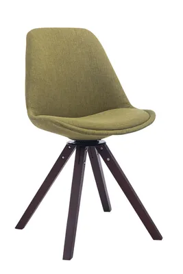 Image de Chaise visiteur Troyes Pivotant Tissu Noyer Square Vert