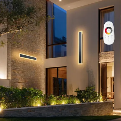 Produktbild von VEVOR Wandleuchten, 2er-Pack, 600 mm lange Streifen, moderne Außenwandleuchten, 2700 K–6000 K, IP65 wasserdicht, rostfrei, dimmbar Wand Licht, für Haus, Veranda, Garten, Terrasse, Garage
