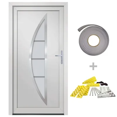 Produktbild von vidaXL Haustür Weiß 98x190 cm PVC