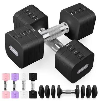 Immagine prodotto di Set di pesi regolabili, peso totale 10 kg - 4 in 1, pesi da 2 a 5 kg - Materiale: plastica ABS - Ideale per fitness e allenamento della forza