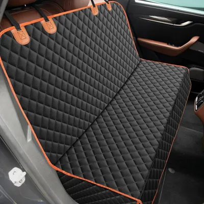 Obrázek produktu pro Podložka do auta pro psy, vhodná na zadní sedadlo, odolná proti poškrábání a voděodolná, rozměry 137 x 120 cm, černá barva