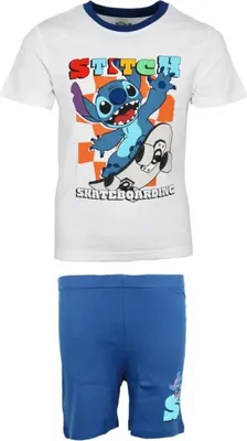 Produktbild von Disney Lilo und Stitch Kinder Jungen Schlafanzug Pyjama Shirt Hose – Blau / 128