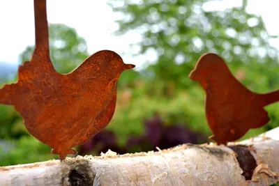 Produktbild von Rostdeko Astvogel Zaunkönig + Dompfaff sitzend