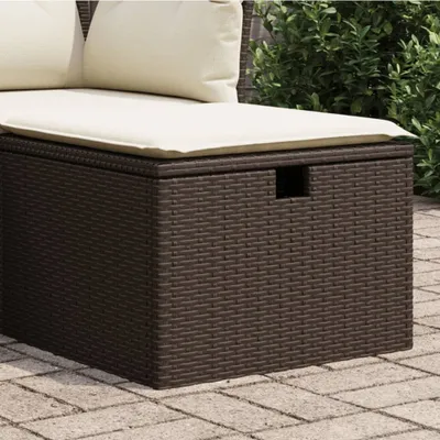 Obrázok produktu pre vidaXL Záhradná stolička s vankúšom hnedá 55x55x37 cm Poly ratan