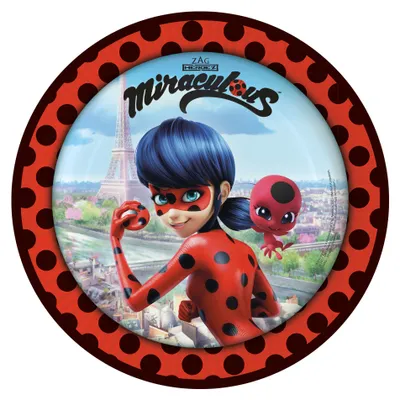 Produktbild von Amscan Miraculous Papp Teller 8 Stk. 23cm