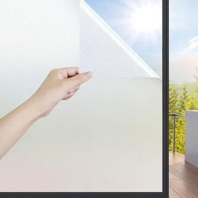 Productafbeelding van Famanu raamfolie voor privacybescherming - Zelfklevende matglasfolie, 30x500 cm