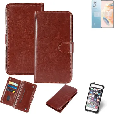 Produktbild von K-S-Trade 360° Hülle kompatibel mit Xiaomi Redmi Note 12R Pro braun Kunstleder Case BookCase WalletCase Kunstlederederhülle Handyhülle,