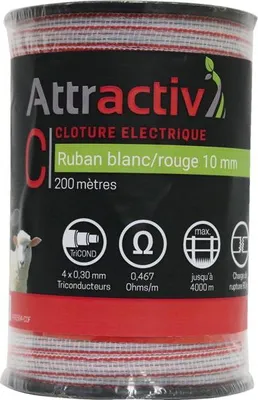 Image de Ruban Tricond 10mm 200m Ruban Clôture électrique, 4 Conducteurs Tricond, 200m - Générique