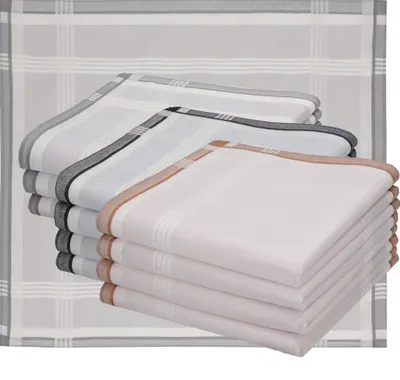 Produktbild von Betz 12 Stück Herren Stoff Taschentücher Set Leo 2 Dessin 10 100%Baumwolle Größe 40x40 cm Menge - 12 Stück