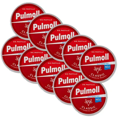 Produktbild von Pulmoll Pastillen, Classic zuckerfrei, 10x 50g Dosen