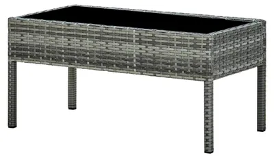 Produktbild von Gartentisch Grau 75x40x37 cm aus Poly Rattan