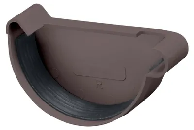 Produktbild von INEFA Dachrinnen Endstück halbrund, PVC NW150 / 150mm, rechts Dunkelbraun Dachrinnenzubehör, einfache Steckmontage,  Germany