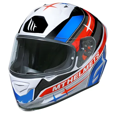 Image de Casque intégral MT Helmets Stinger GP Taille : M, blanc / bleu / rouge / noir ECE 22.05