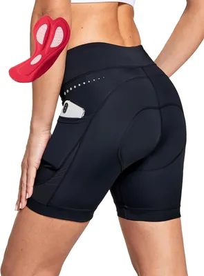 Produktbild von Damen-Radshorts mit 4D-Einsatz, atmungsaktiv, sportlich, schwarz, L