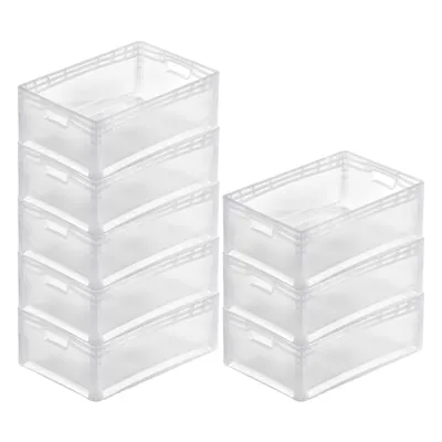 Produktbild von SuperSparSet 8x Transparenter Eurobehälter LightLine mit offenem Griff | HxBxT 22x40x60cm | 46 Liter | Eurobox, Transportbox, Transportbehälter, Stapelbehälter