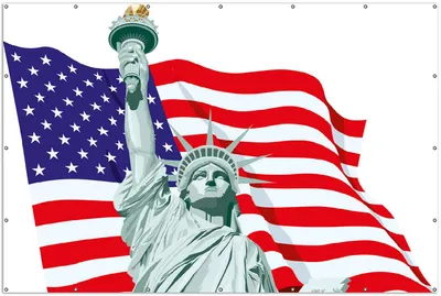 Produktbild von Wallario XXL Outdoor-Poster für Garten oder Balkon, Motiv Freiheitsstatue USA, in ca. 300 x 200 cm