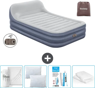 Produktbild von Bestway Luftmatratze - 2-Personen - 152 x 226 x 46 cm - Grau - Inklusive Zubehör