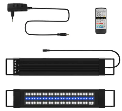Zdjęcie produktu dla Lampa LED do akwarium Vigevee z pilotem, oświetlenie dla ryb, 18 W, 50,5 cm