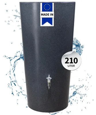 Productafbeelding van GARANTIA STONE 2in1 regenwatertank 210 L lava incl. plantschaal
