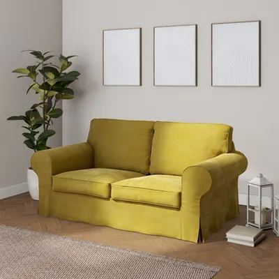 Produktbild von Dekoria Bezug für Ektorp 2-Sitzer Schlafsofa NEUES Modell, olivegrün, Sofabezug für  Ektorp 2-Sitzer ausklappbar, neues Modell